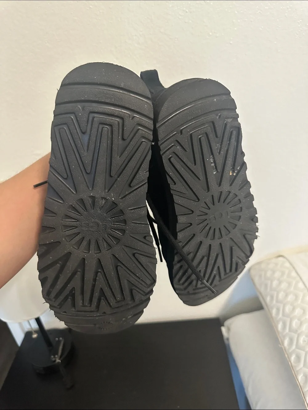 Uggs Black Lace-Up Suede Ankle Shoes